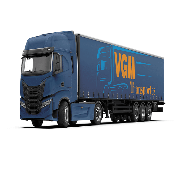 Caminhão com a logo da VGM Transportes